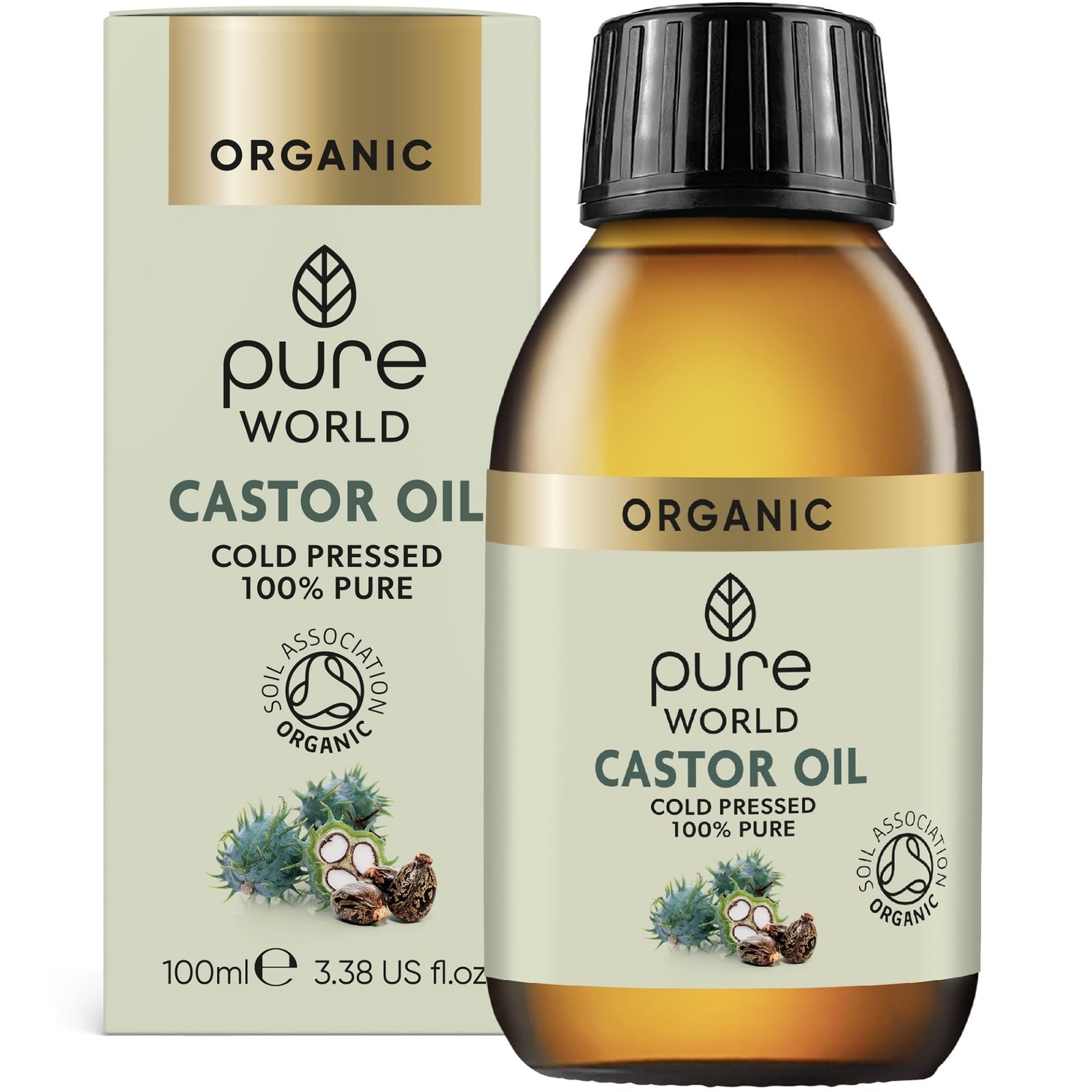 Pure World Natural Organic Castor Oil 100ml Premium Quality Cold & Fresh Press