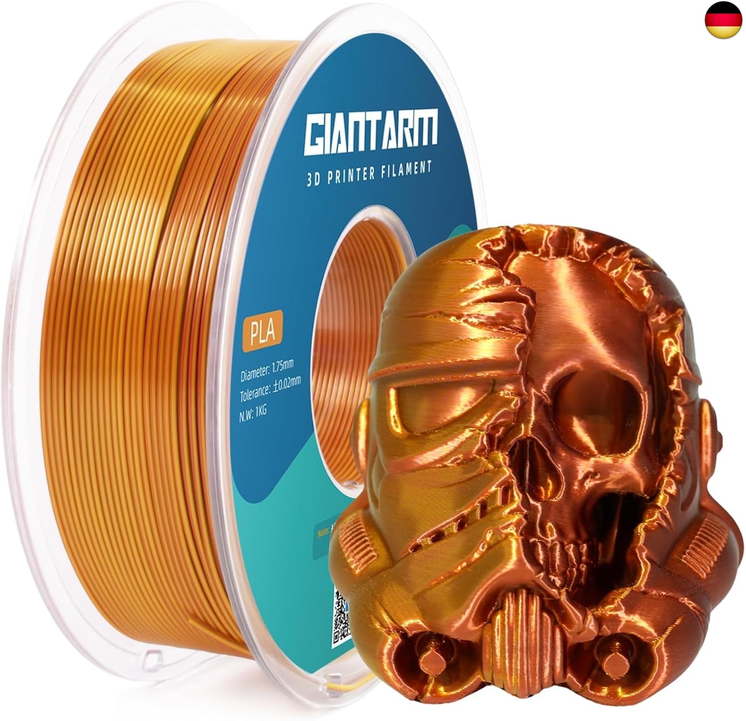 GIANTARM Zweifarbig Seiden PLA Filament 1.75mm(±0.02mm) 1kg, für 3D Drucker, 1 R