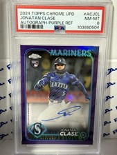 2024 Topps Chrome Update Auto Purple Refractor #AC-JCL Jonatan Clase /250 PSA 8