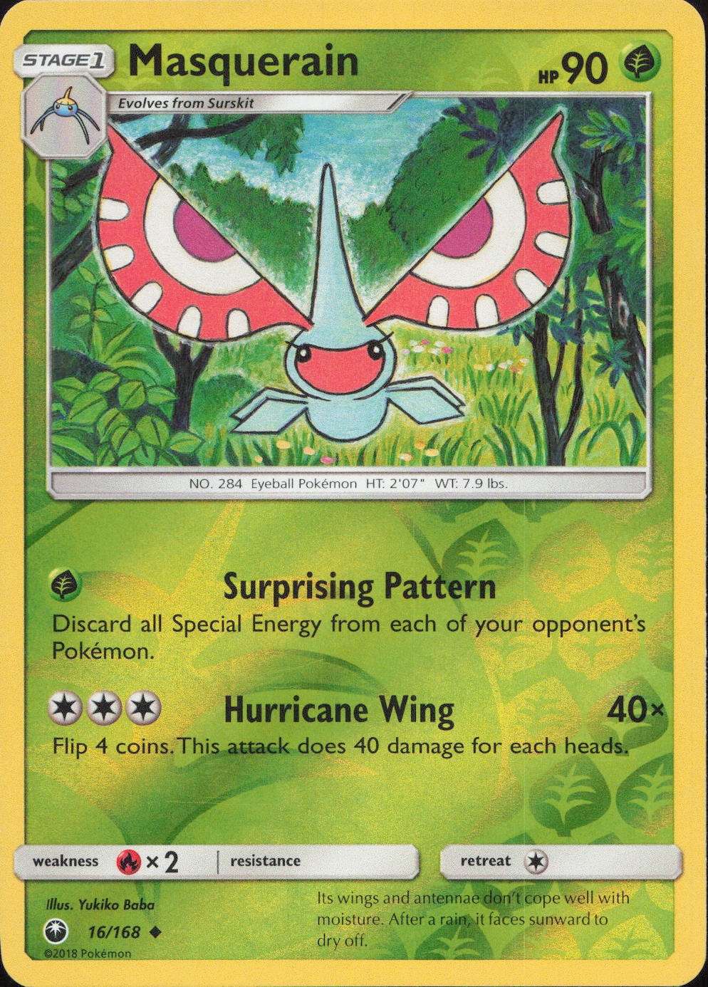Masquerain 16/168 UNCOMMON REVERSE HOLO Celestial Storm Pokemon Lightly Played