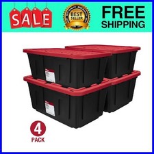 Hyper Tough 27 Gal Heavy Duty Storage Bin Sna...