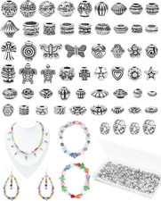 309Pcs Antique Silver Spacer Beads for Jewelry Making, Assorted Styles Tibetan