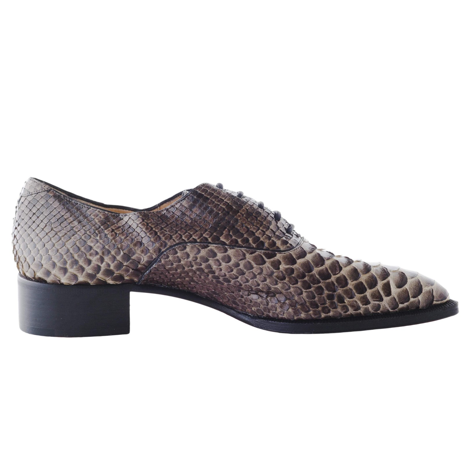 Mocassini Christian Louboutin in pelle di pitone a punta suola rossa ballerine