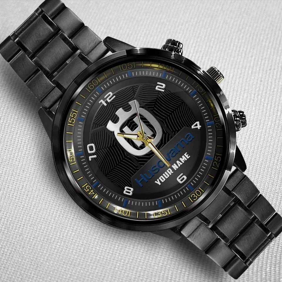 Hus.qva.rna Stainless Steel Watch-personalize name