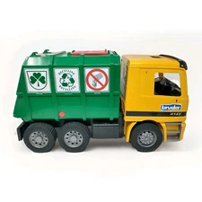 Bruder Recycling Truck 2001 Actros Mercedes Benz 4143 Trash Garbage Truck READ