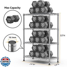 M MZG 1000 lbs Storage Shelving 4-Tier Utility Shelving Unit Steel Organizer ...
