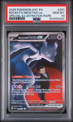 2026 POKEMON ASC SPECIAL ILLUSTRATION RARE #281 TEAM ROCKET'S MEWTWO EX PSA 10