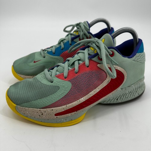 Nike Zoom Freak 5 Enamel Green University Red Yellow Basketball 6.5 Youth Train