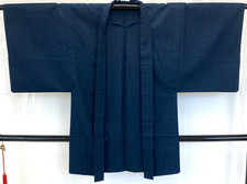 Japanese Vintage Kimono Haori Jacket Silk Navy Traditional Authentic 37 in