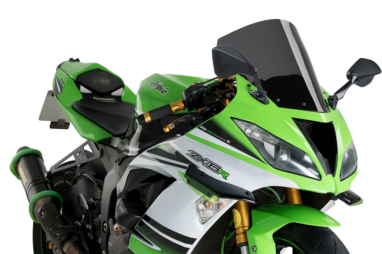 Kawasaki ZX6R 636 2013-2023 Puig R-Racer Screen Dark Smoke