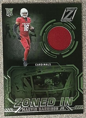 2024 Zenith Marvin Harrison Jr. Zoned In Patch Card # Zi-mhj 
