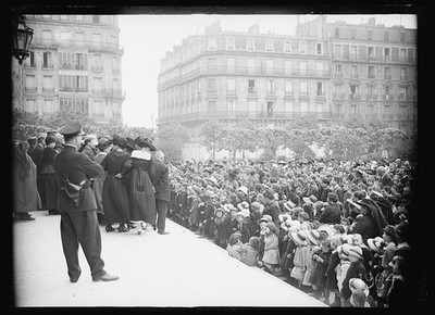 Levallois France 1910s A.R.C. School Canteen French School Children Crowd