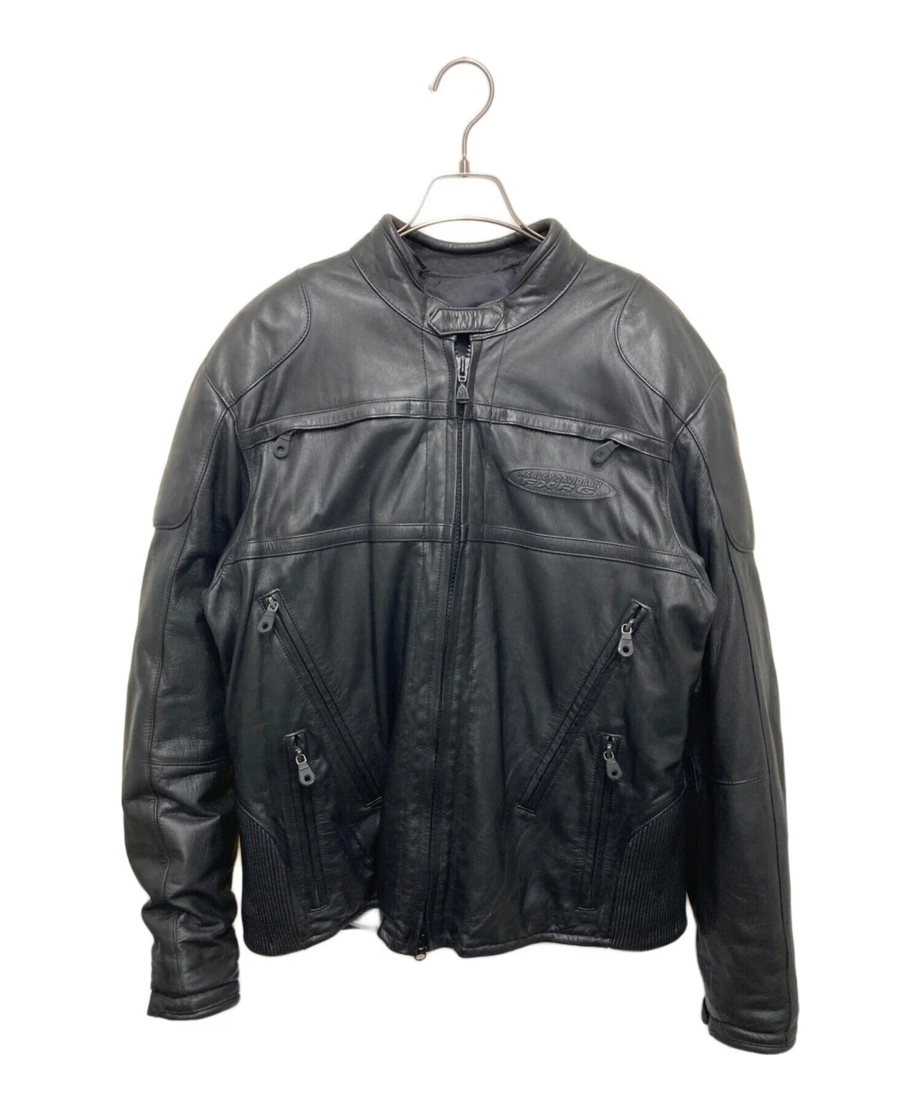 Harley-Davidson Embossed Logo Leather Riders Jacket Men's Size L Black - product detail image 1