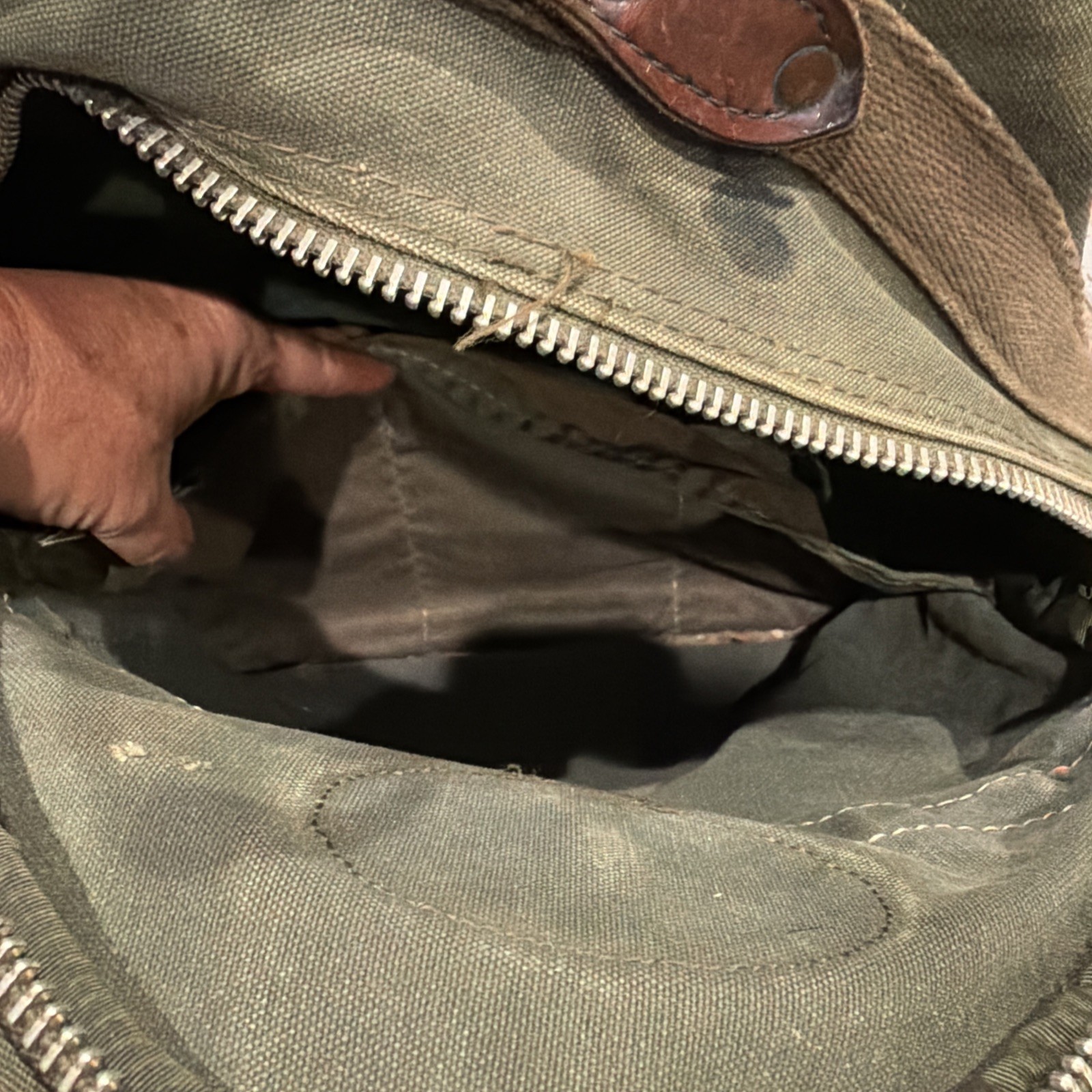 Orvis Battenkill Canvas Leather Backpack Green Br… - image 8