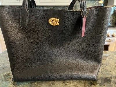 Coach Willow Tote C0689 Black Polished Pebble Leather