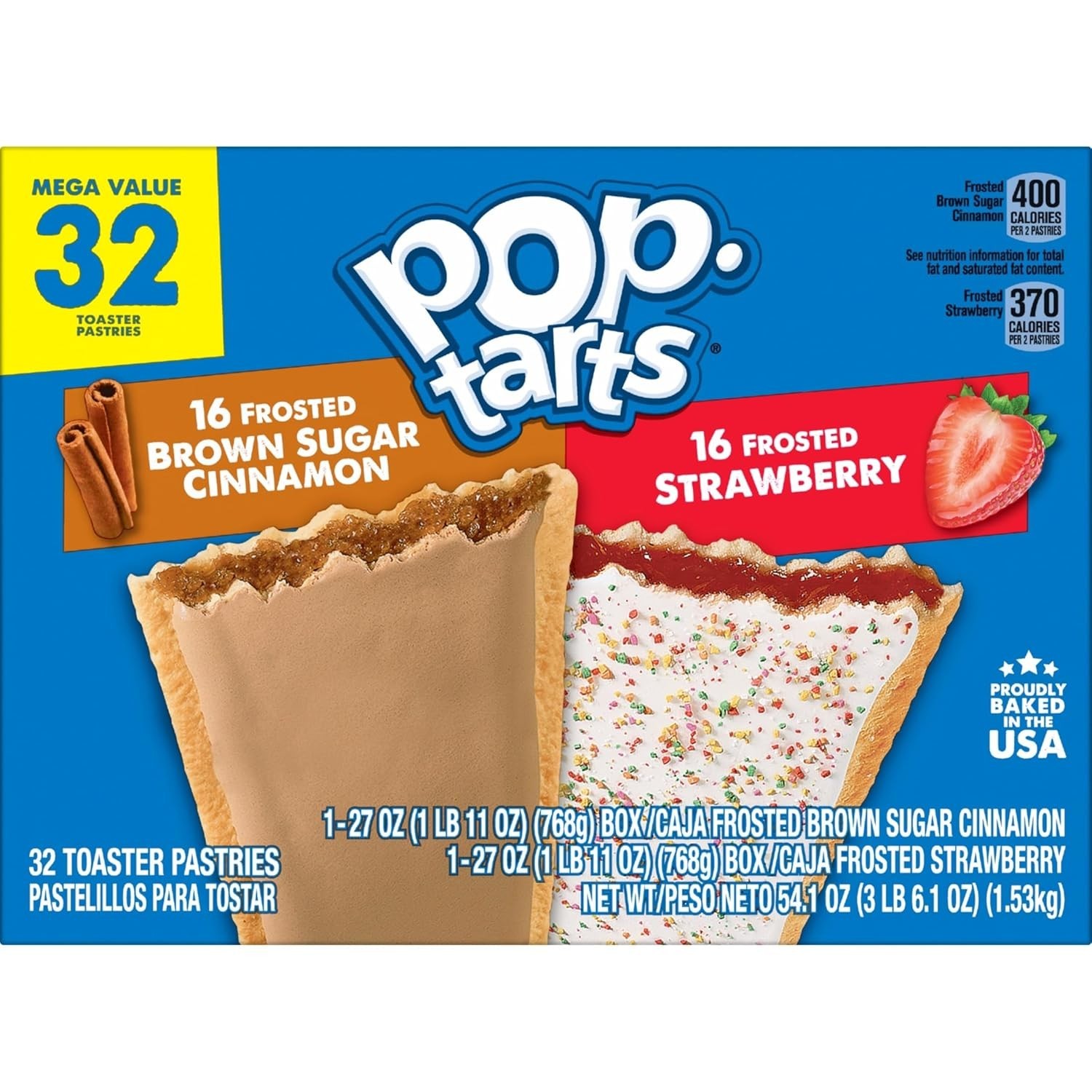 54.1oz Toaster Pastries Variety Pack - Frosted Strawberry & Brown Sugar Cinnamon