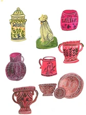 Jemma Jamie - Contemporary Gouache, Folk Art Pottery