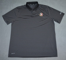 Florida State Seminoles Shirt Polo Black NCAA Mens XL Nike Dri-FIT Golf Striped
