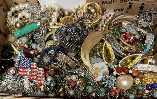Vintage & Modern Some Signed Costume Jewelry Lot Full Small Priority Box # 8
