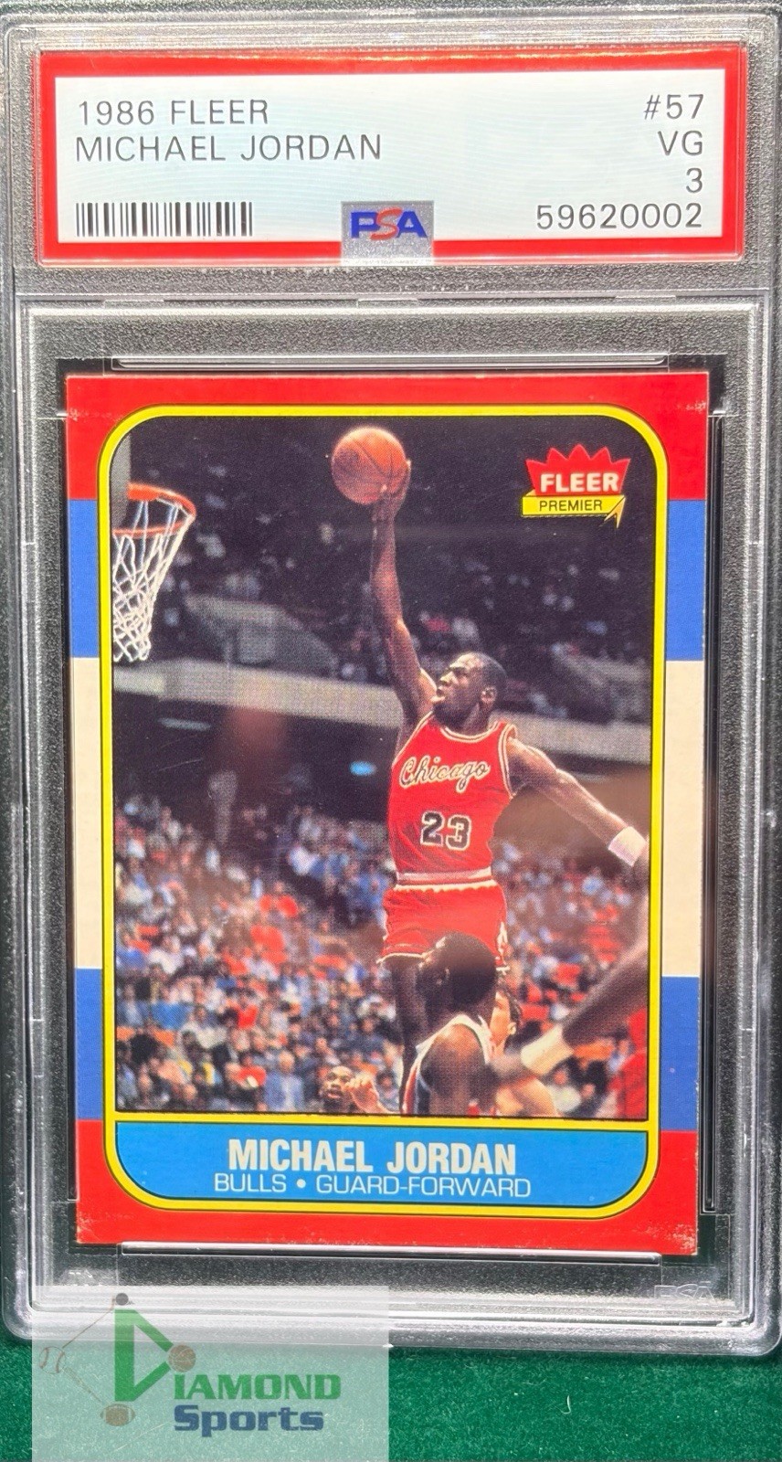 1986 Fleer #57 Michael Jordan RC Rookie PSA 3 VG Bulls Centered Looks nicer!
