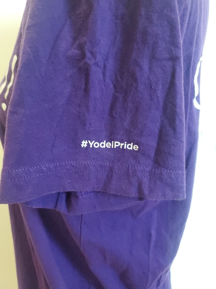 Camiseta RARA De Colección Años 2000 Y2K Yahoo PRIDE Tech Cuello en V Púrpura Mediana LGBTQ Foto 4 de 4