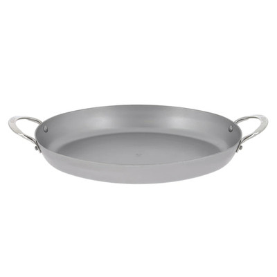 De Buyer Mineral B Carbon Steel Oval Roasting Pan - 9.5 Diameter - Ideal For