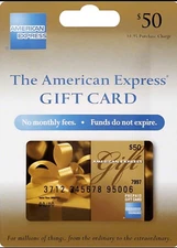 $50 PRE PAID GIFT CARD ZERO FEES, DIGITAL DELIVERY AMX