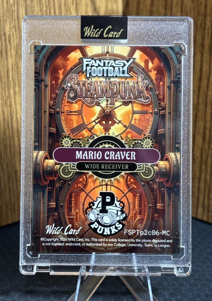 Mario Craver Auto True 1/1 Punks 2026 Wild Card Steampunk Fantasy Football view 4