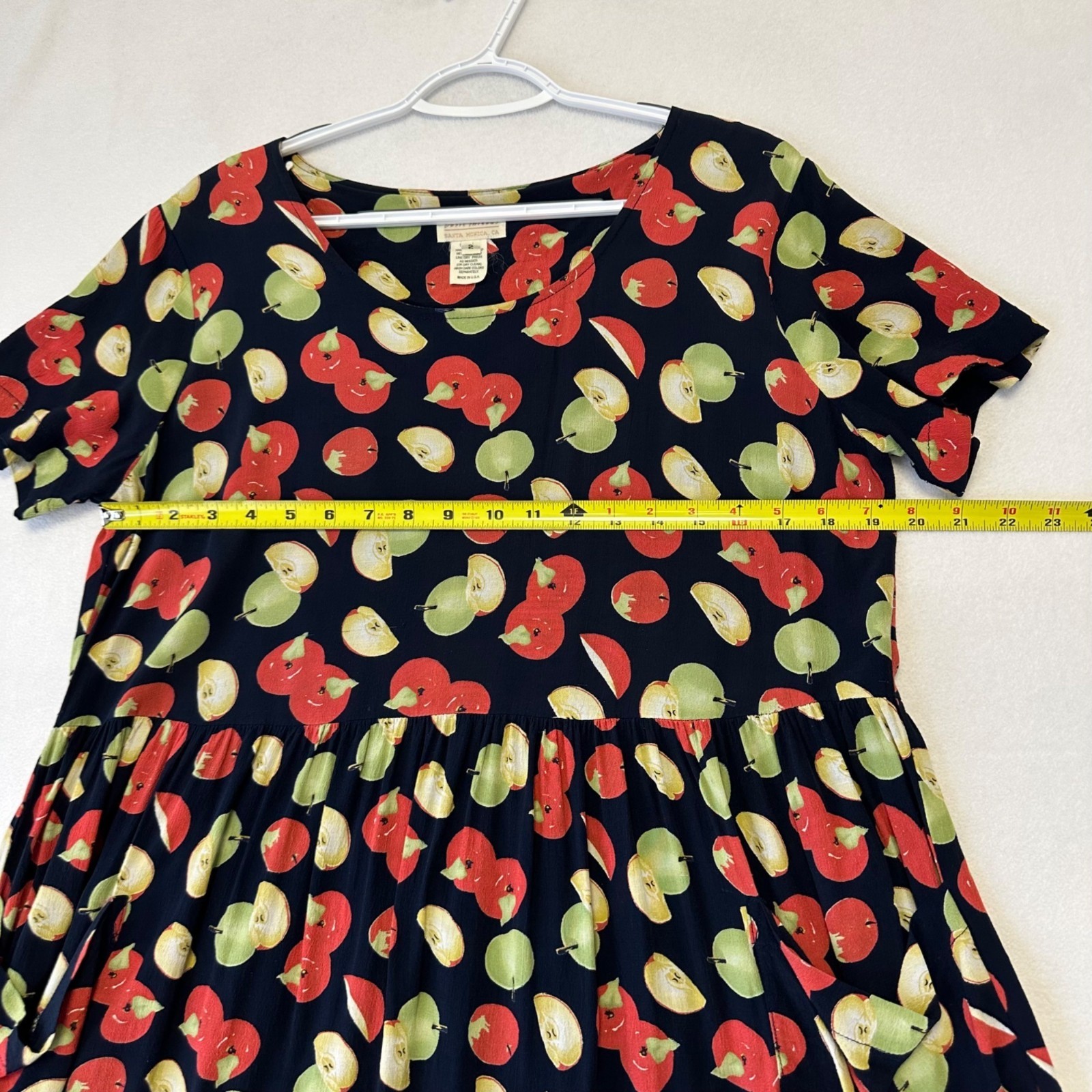 Basic Threads Santa Monica Apple Print Rayon 90s … - image 8
