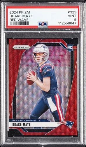 2024 PANINI PRIZM RED WAVE #329 DRAKE MAYE ROOKIE RC 136/149 PSA 9