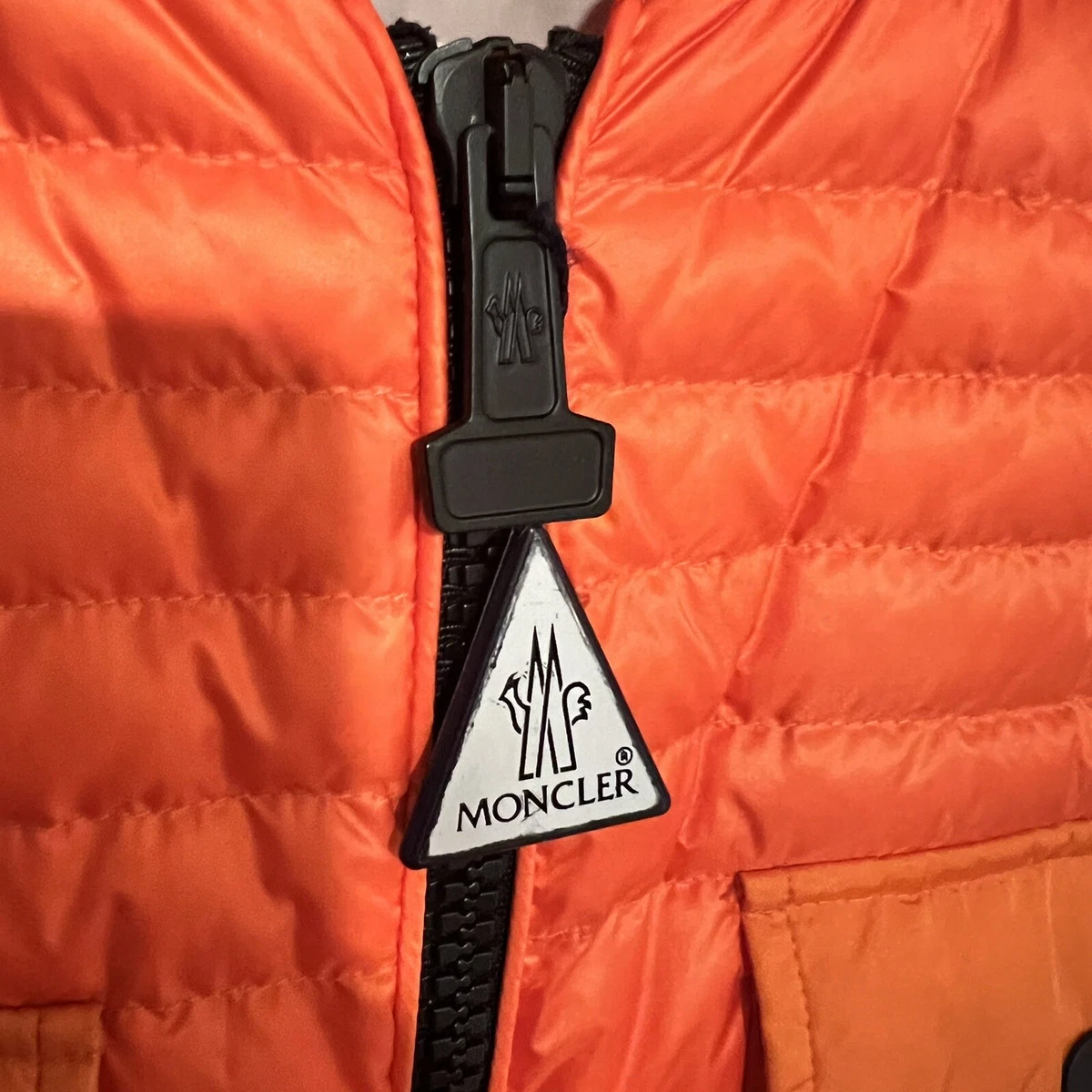 Moncler X Off White Orange Arrow Print Down Bomber Reflective Size