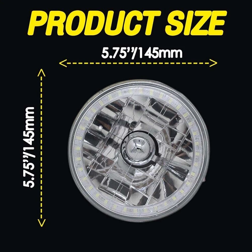 Faróis selados olhos angulares feixe 4 peças para Chevy Impala El Camino 5,75" 5-3/4" - Imagem 3 de 4