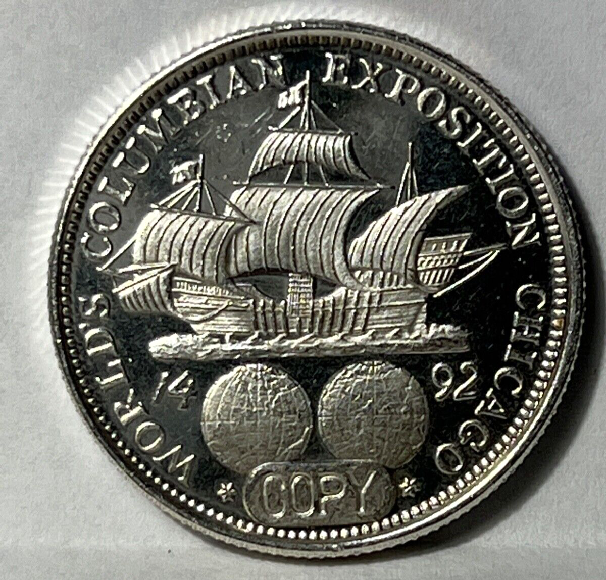  Man 円盤 Mania Labo セット 1892 COLUMBIAN EXPO HALF DOLLAR (COPY) APPROX. 1/2 OUNCE .999