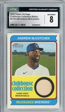 2023 Topps Heritage Andrew McCutchen Relic CCR-AM  CGC Graded 8 Near Mint/Mint