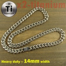27.5 inch Heavy duty 14mm Pure Titanium Curb link chain necklace anti-allergy