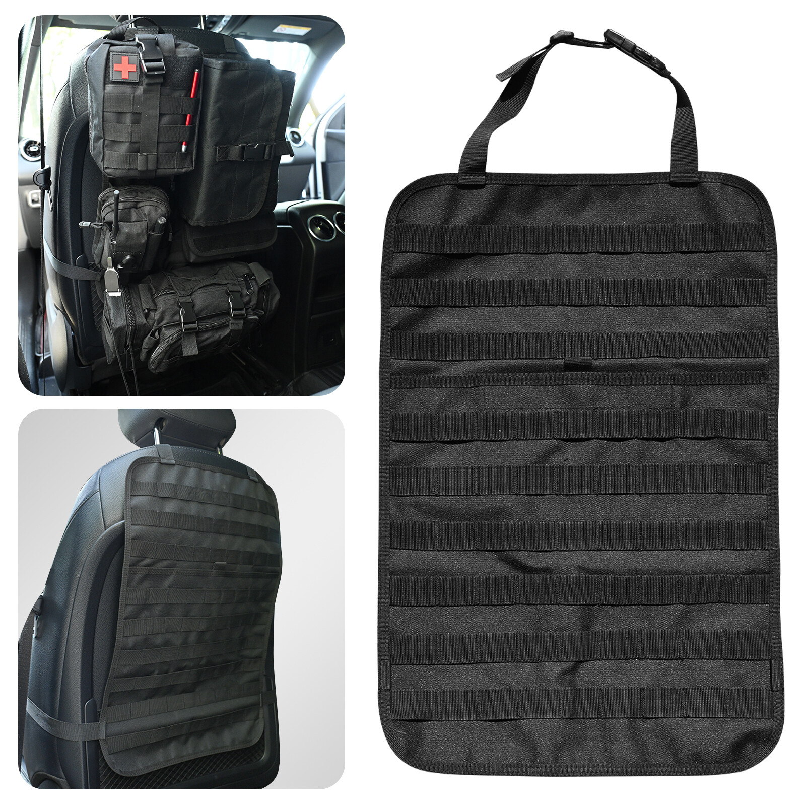 Car Truck Vehicle Seat Back Storage Organizer Tactical MOLLE Cover Panel Bag,