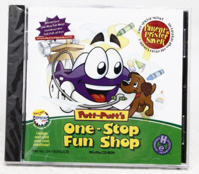 Putt-Putt s One Stop Fun Shop PC CD Design Print Creations 2000 Art Game NEW+