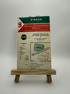 Singer Company C-19 Stainless Bound BUTTONHOLE MAKER Maker, Includes Patterns