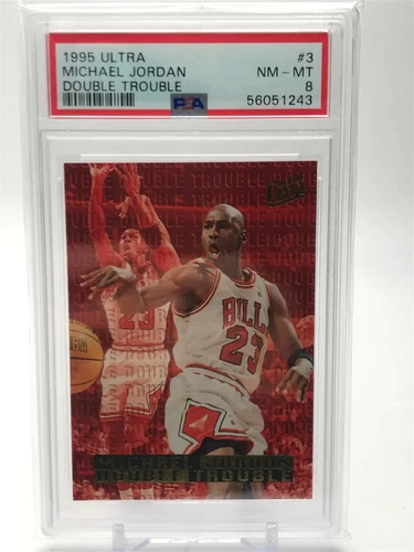 Michael Jordan 1995-96 Fleer Ultra Double Trouble #3 GOLD MEDALLION PSA 8 NM-MT