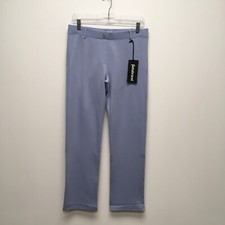 Betabrand Womens Blue Mid Rise Elastic Waist Straight Dress Pant Yoga Pants PM