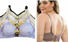 Lot 6 pcs Wireless Full Cup No Wire Plain No Padded Soft Mama Wire Free Bra 601B