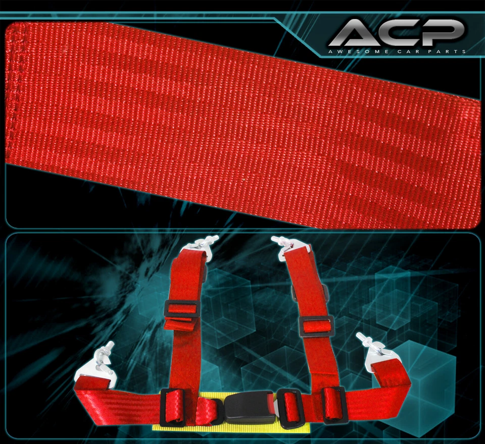 For Toyota X2 2 Inch 4-Pt Shoulder Quick Release Harness Seat Belt Drifting Red Foto 2 de 3