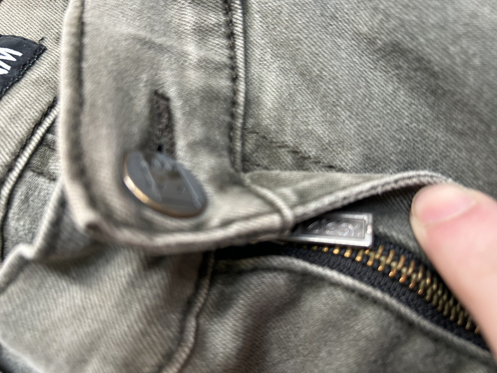 Men’s Ziggy Denim Grey 32x32 Jeans Destressed Slim Fit Skinny Leg Pants