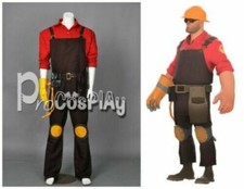 NEW Team Fortress 2 Red Engineer Suit Uniform Cosplay Costume Custom