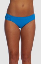  56 La Blanca Swimwear Women's Blue Side Shirred Hipster Bikini Bottom Size 10