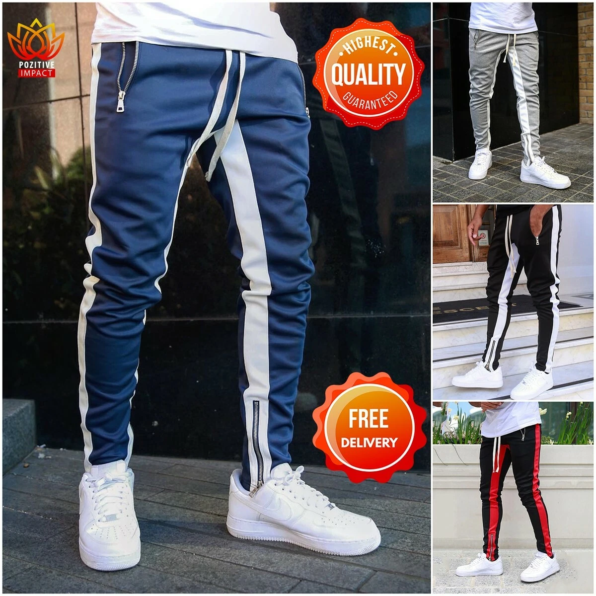 Pantalones Largos Deportivos Para Hombre Ropa De GIMNASIO Chandal De Moda Casual