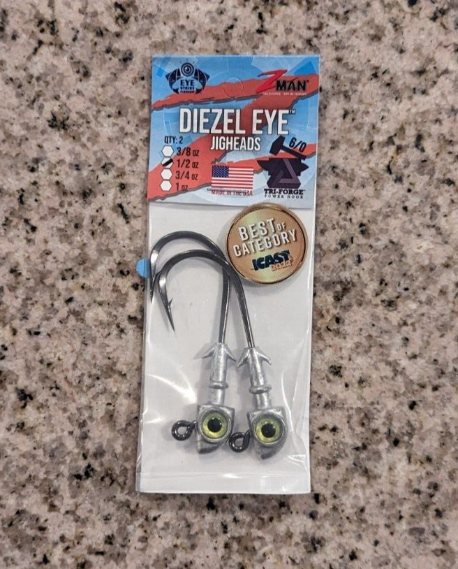 Z-Man DieZel Eye Jig Heads green/glow 1/2 oz 6/0 2 in package | eBay