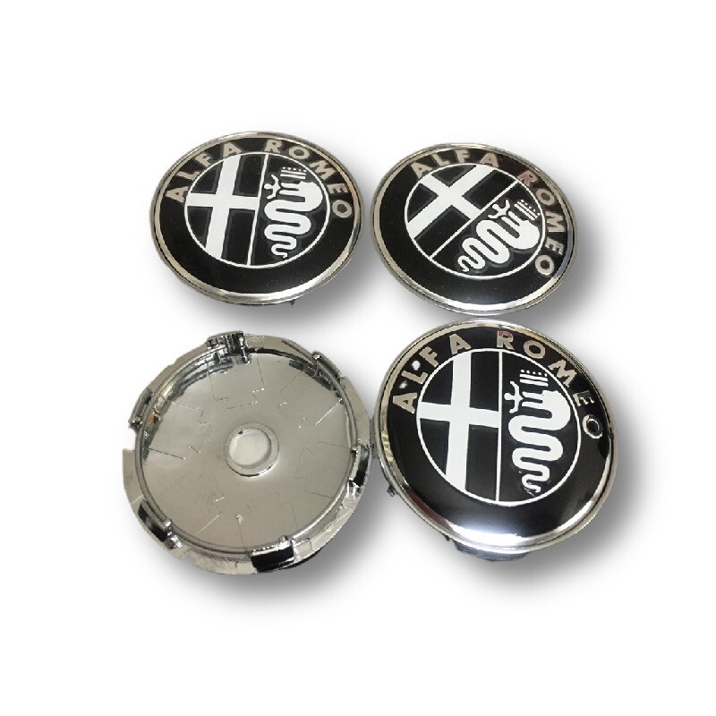 4x 60mm Alfa Romeo Nabendeckel Felgendeckel Radkappen