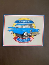 Vintage Snap On Metal Embossed Sign American Classic Series 57 Chevy Belair