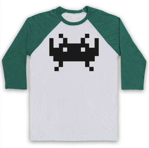 SPACE INVADERS UNOFFICIAL ALIEN 70s ARCADE VIDEO GAME 3/4 SLEEVE BASEBALL TEE - Picture 15 of 20